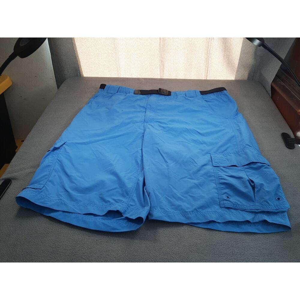 Lands End Swim Trunks Mens XL 40-42 Lt Blue Belted Swim Outdoor Beach Vacation